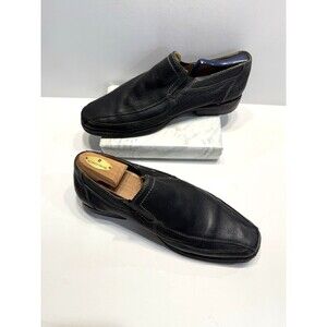 Sandro Mens Comfort Gel Leather Slip On Loafers Shoes Black Sz 10.5 D Brazil